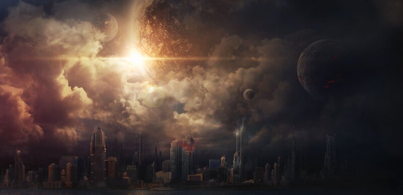Futuristic Cityscape — Dark