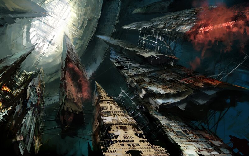 futuristic cityscape destruction
