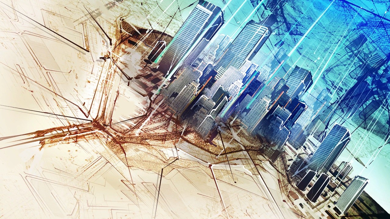 futuristic cityscape digital art