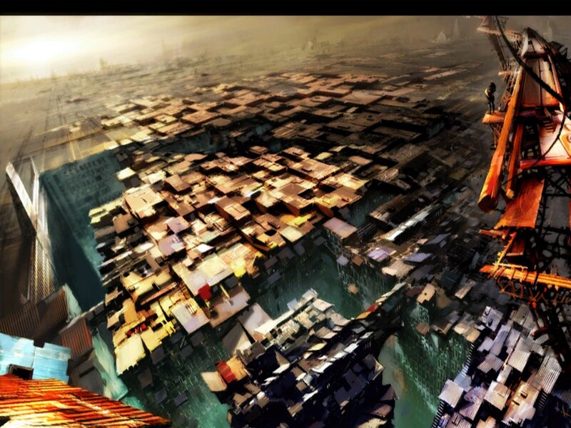 futuristic cityscape from above