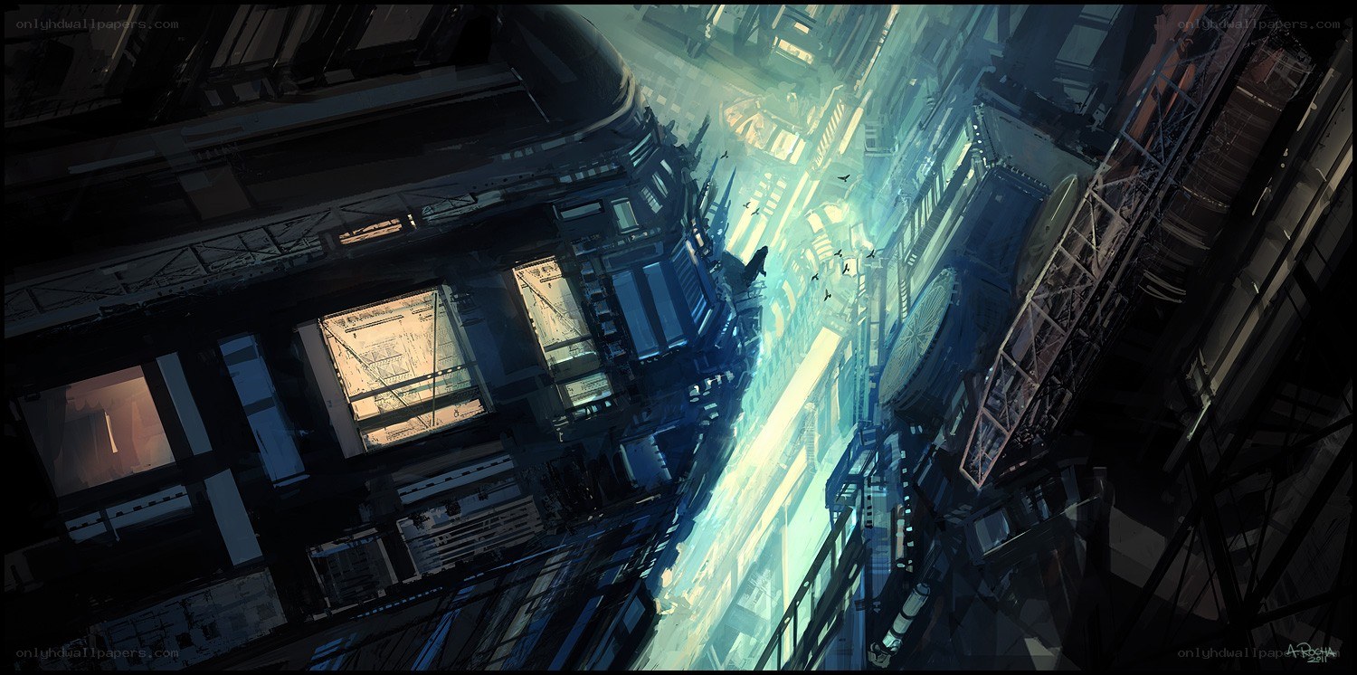 futuristic cityscape from above