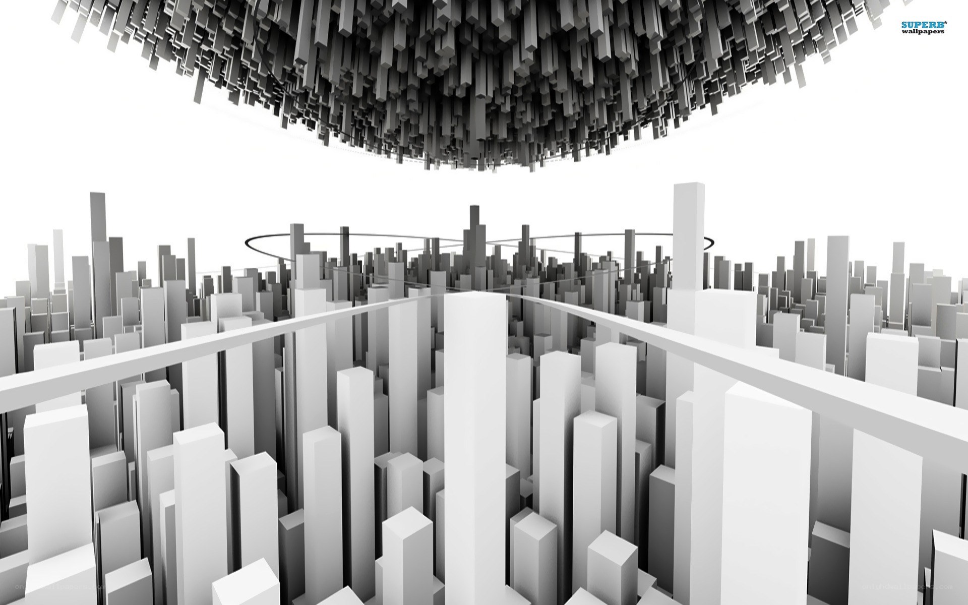 futuristic cityscape from above