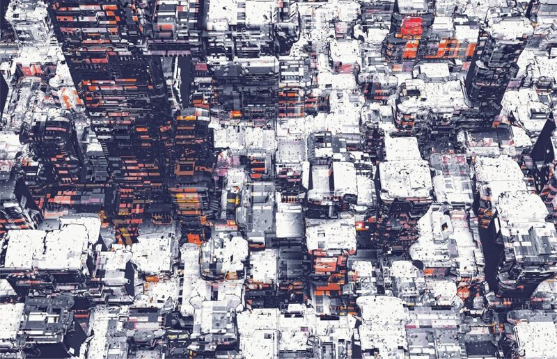 futuristic cityscape from above