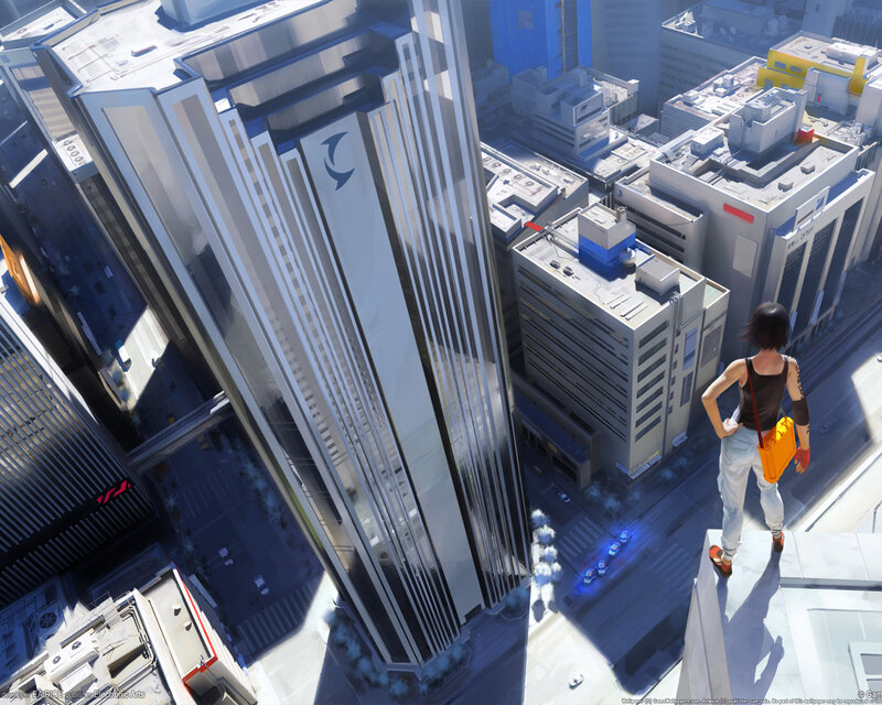 futuristic cityscape from rooftop