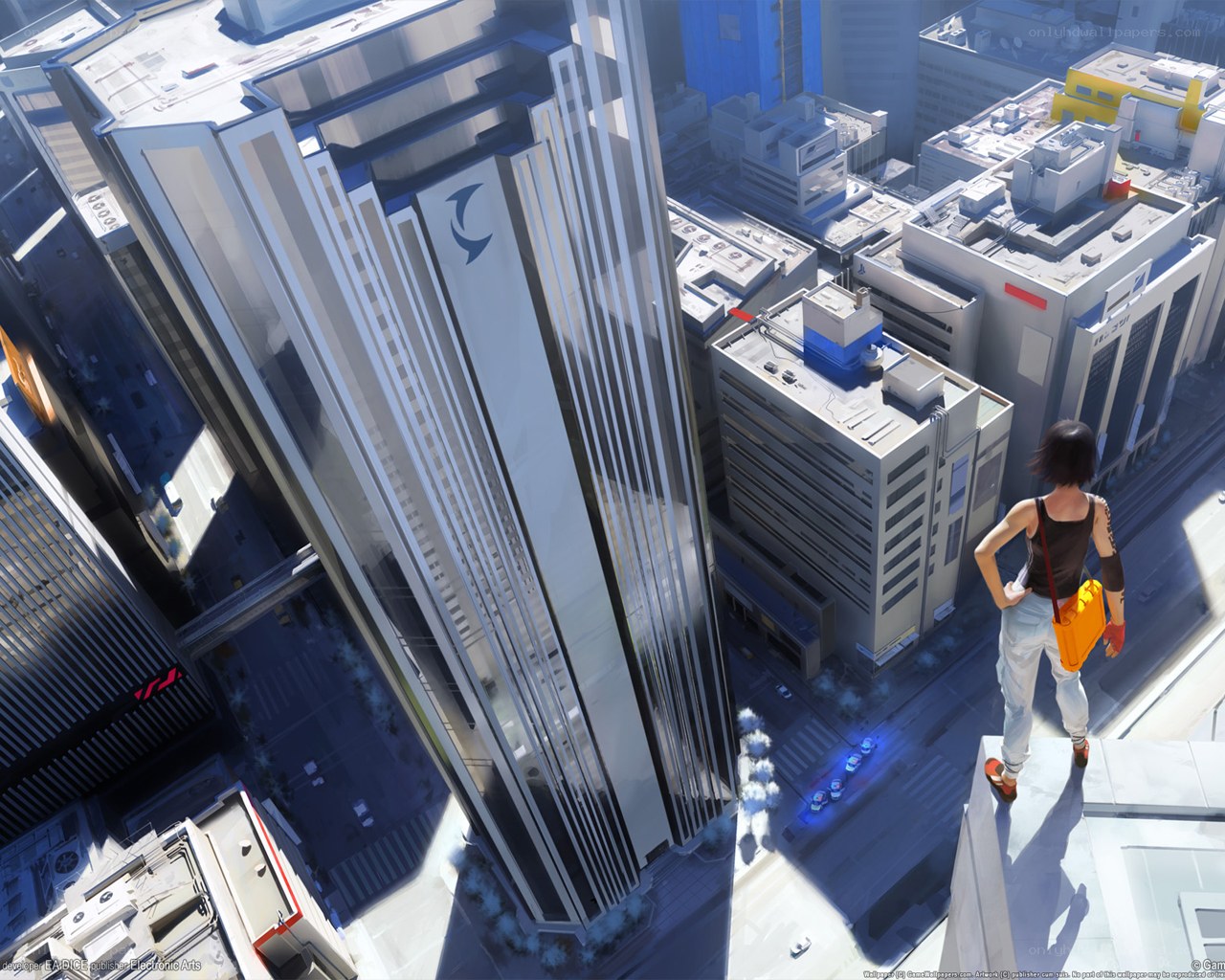 futuristic cityscape from rooftop