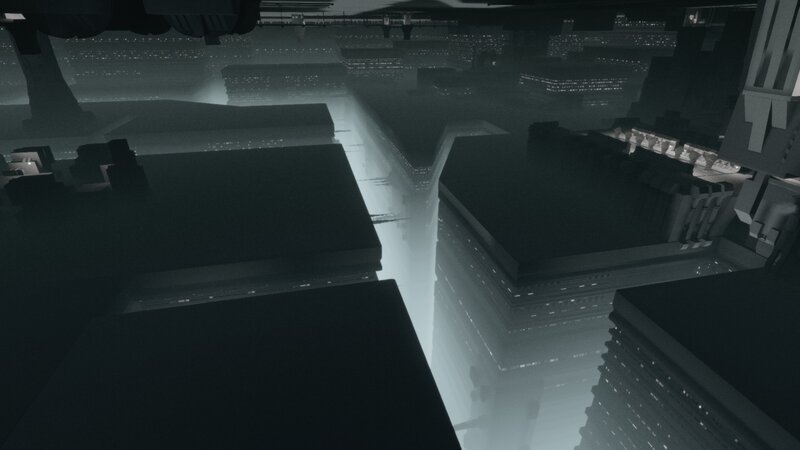Futuristic Cityscape — Gray, Dark, Night