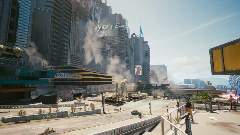 Futuristic Cityscape — Gray, Dramatic, Afternoon, 3d Render, Skyscrapers, Smoke
