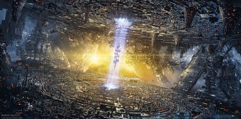 Futuristic Cityscape — Gray, Dramatic, Digital Art, Sci-fi Architecture