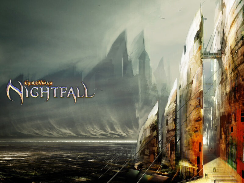 Futuristic Cityscape — Gray, Dramatic, Night, Digital Art, Buildings, Sky