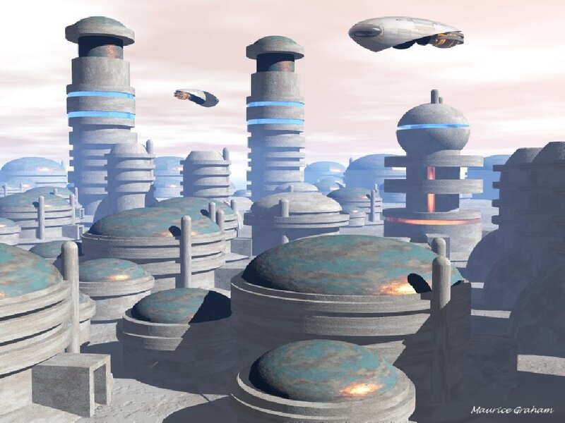 Futuristic Cityscape — Gray, Serene, Morning