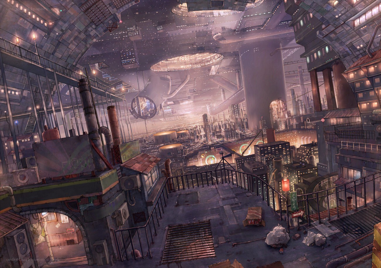 futuristic cityscape interior