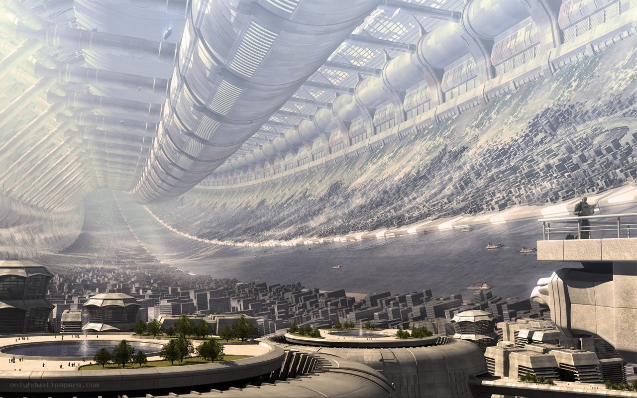 futuristic cityscape interior