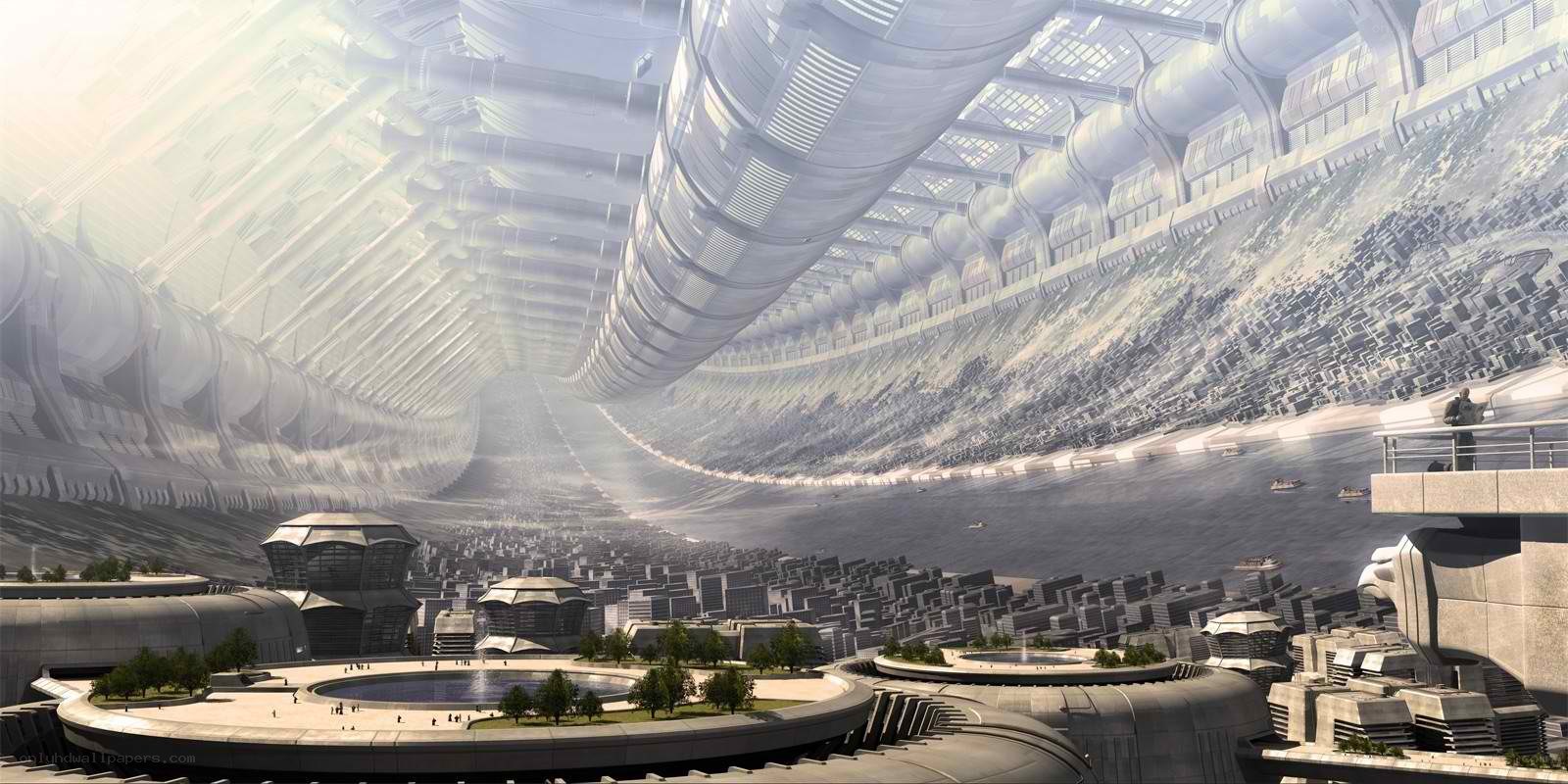 futuristic cityscape interior