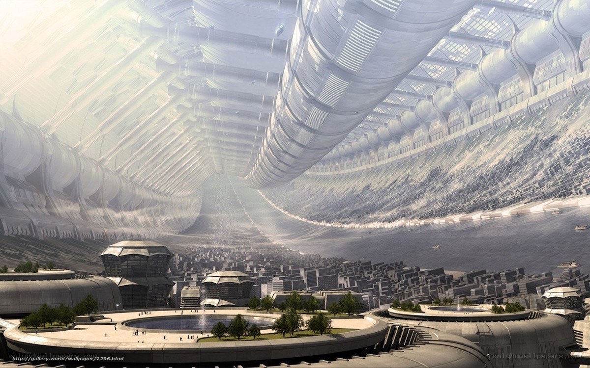 futuristic cityscape interior
