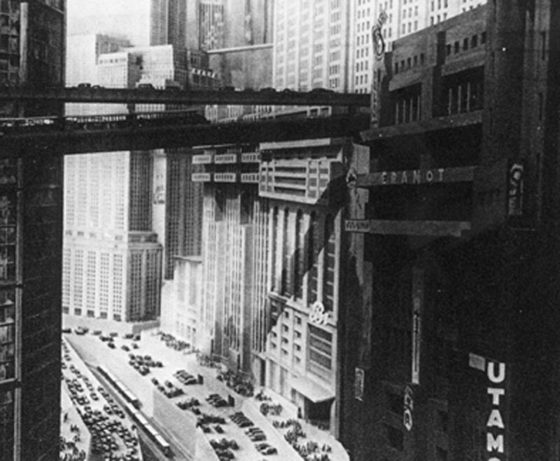 futuristic cityscape model