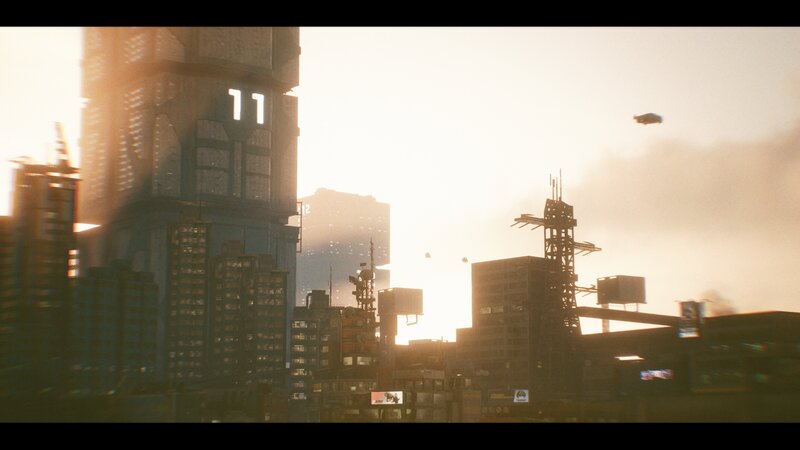 Futuristic Cityscape — Orange, Dramatic, Sunrise, 3d Render