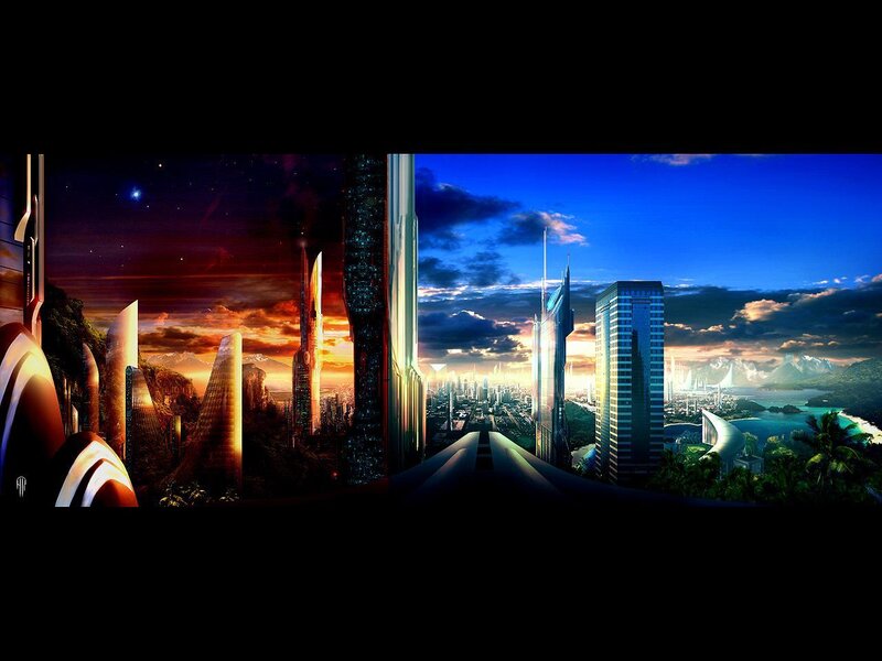 futuristic cityscape panorama