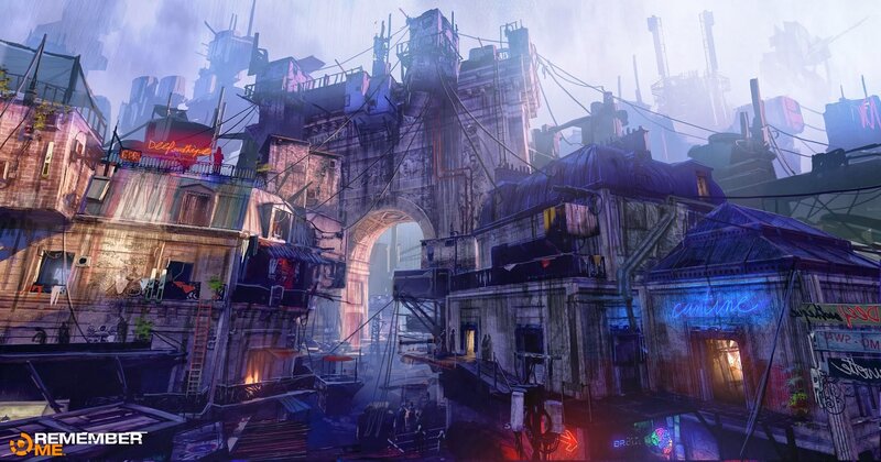 Futuristic Cityscape — Purple, Dramatic, Night, Digital Art, Neon Signs