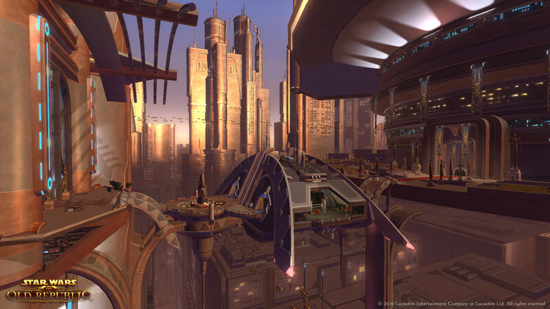 Futuristic Cityscape — Purple, Dramatic, Sunset