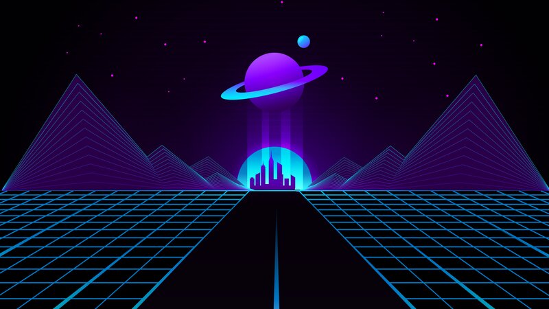 Futuristic Cityscape — Purple, Sci-fi