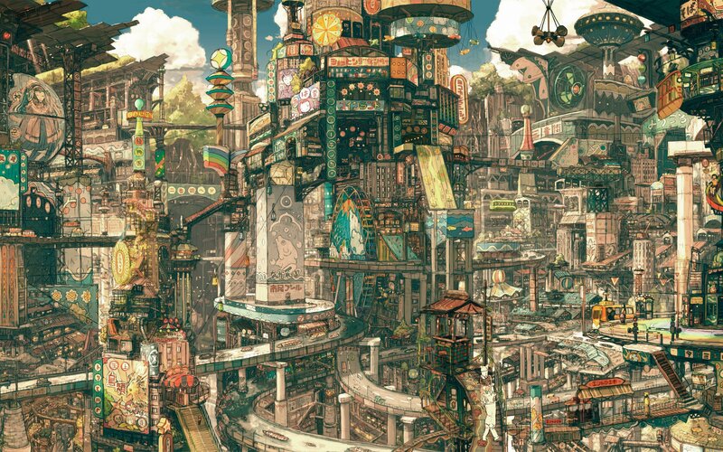 Futuristic Cityscape — Signs