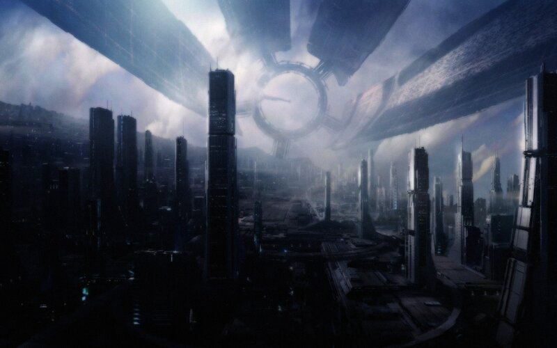 Futuristic Cityscape — Space Station