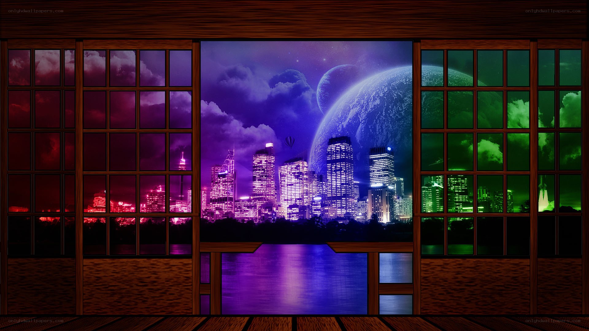 futuristic cityscape view