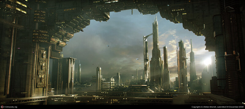 futuristic cityscape view