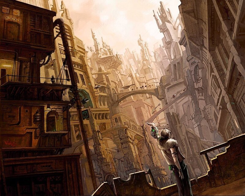 futuristic cityscape view