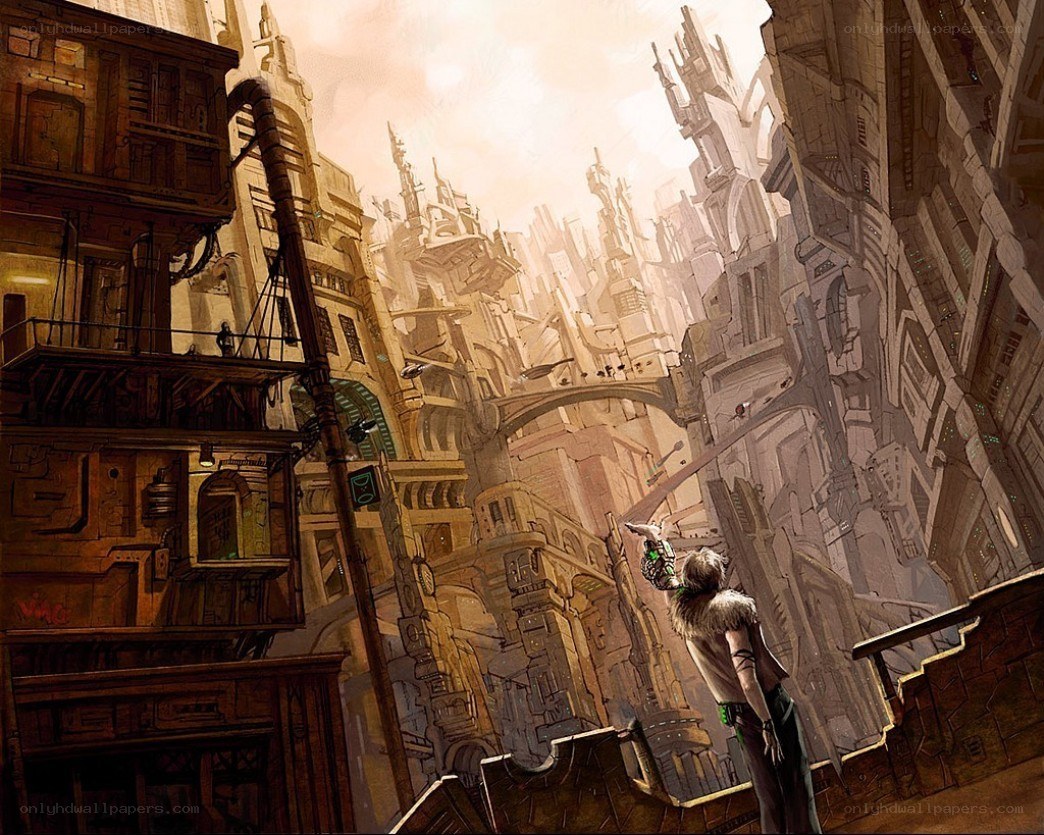 futuristic cityscape view