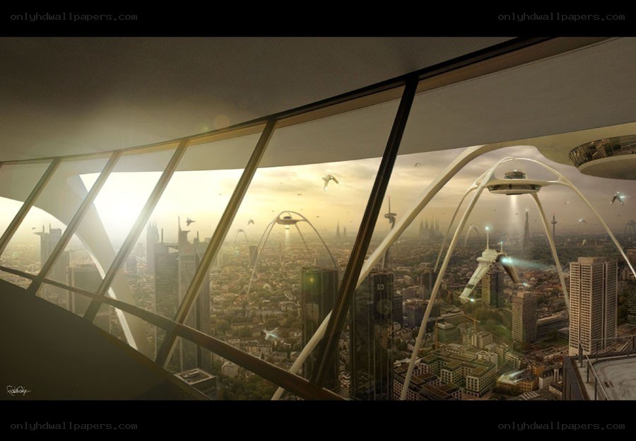 futuristic cityscape view