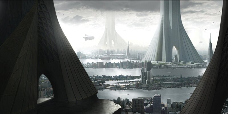 futuristic cityscape view