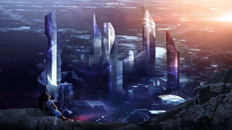 futuristic cityscape view