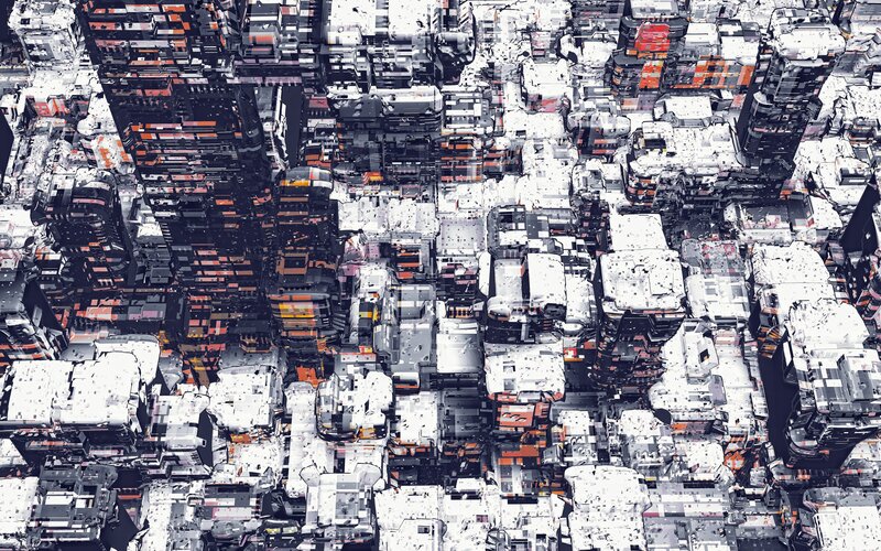 Futuristic Cityscape — White, Chaotic