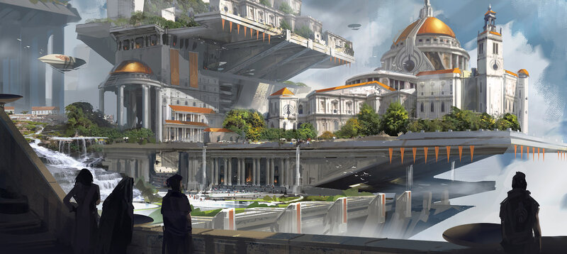 Futuristic Cityscape — White, Dramatic