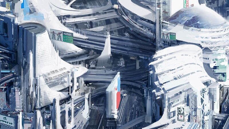 Futuristic Cityscape — White, Dystopian
