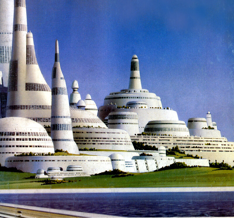 Futuristic Cityscape — White, Serene