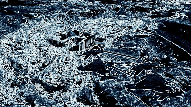 Futuristic Cityscape with Aircraft