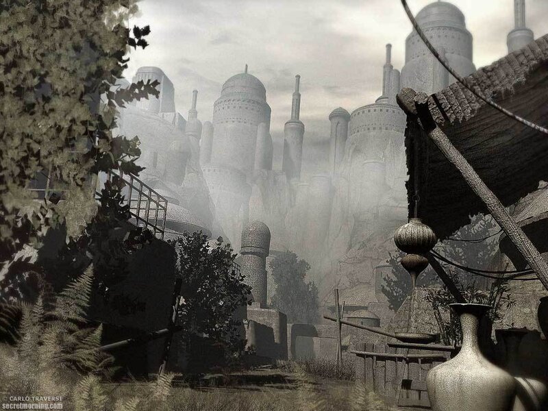 futuristic cityscape with domes