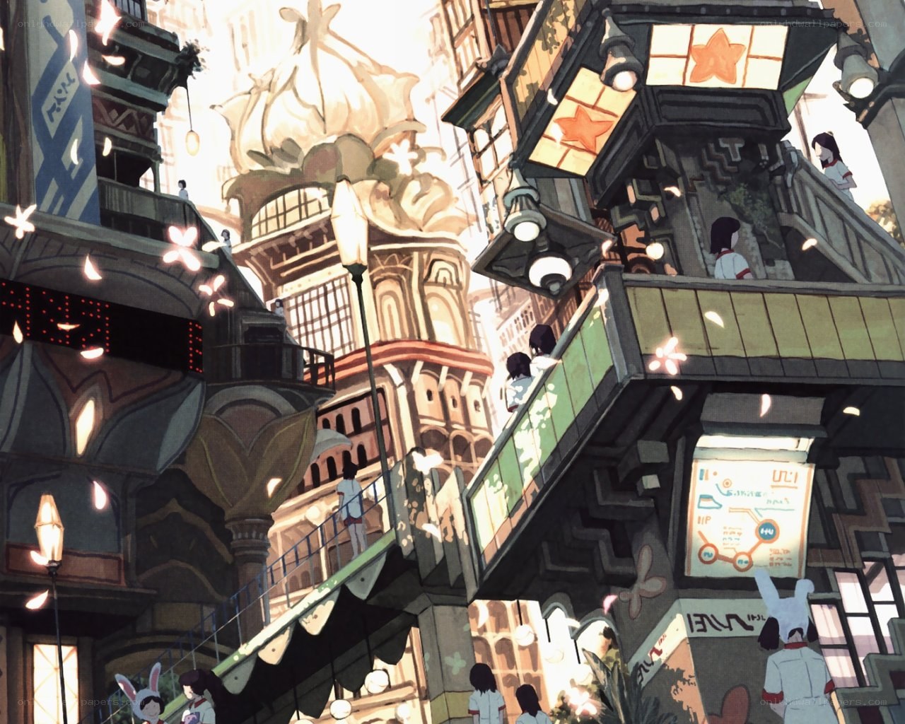 futuristic cityscape with floating buildings