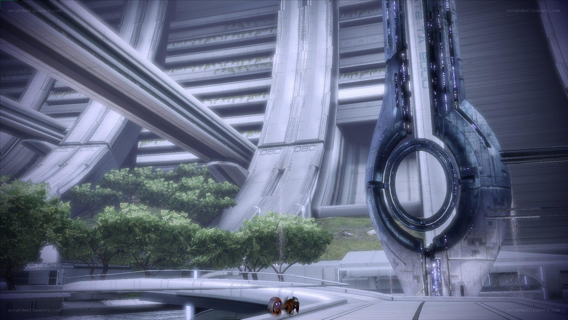 futuristic cityscape with greenery