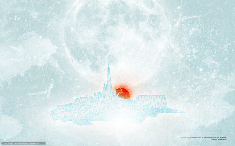 Futuristic cityscape with moon