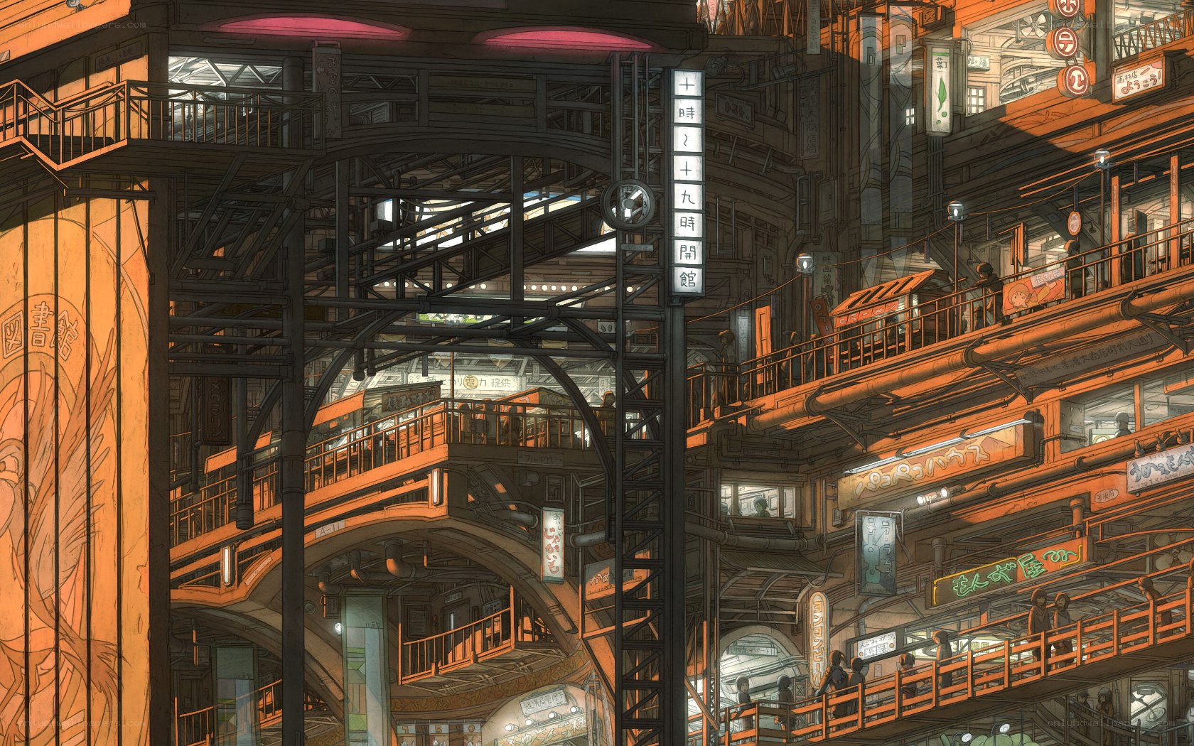 futuristic cityscape with multiple levels