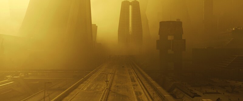 Futuristic Cityscape — Yellow, Atmospheric