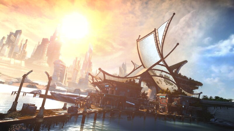 Futuristic Cityscape — Yellow, Dramatic