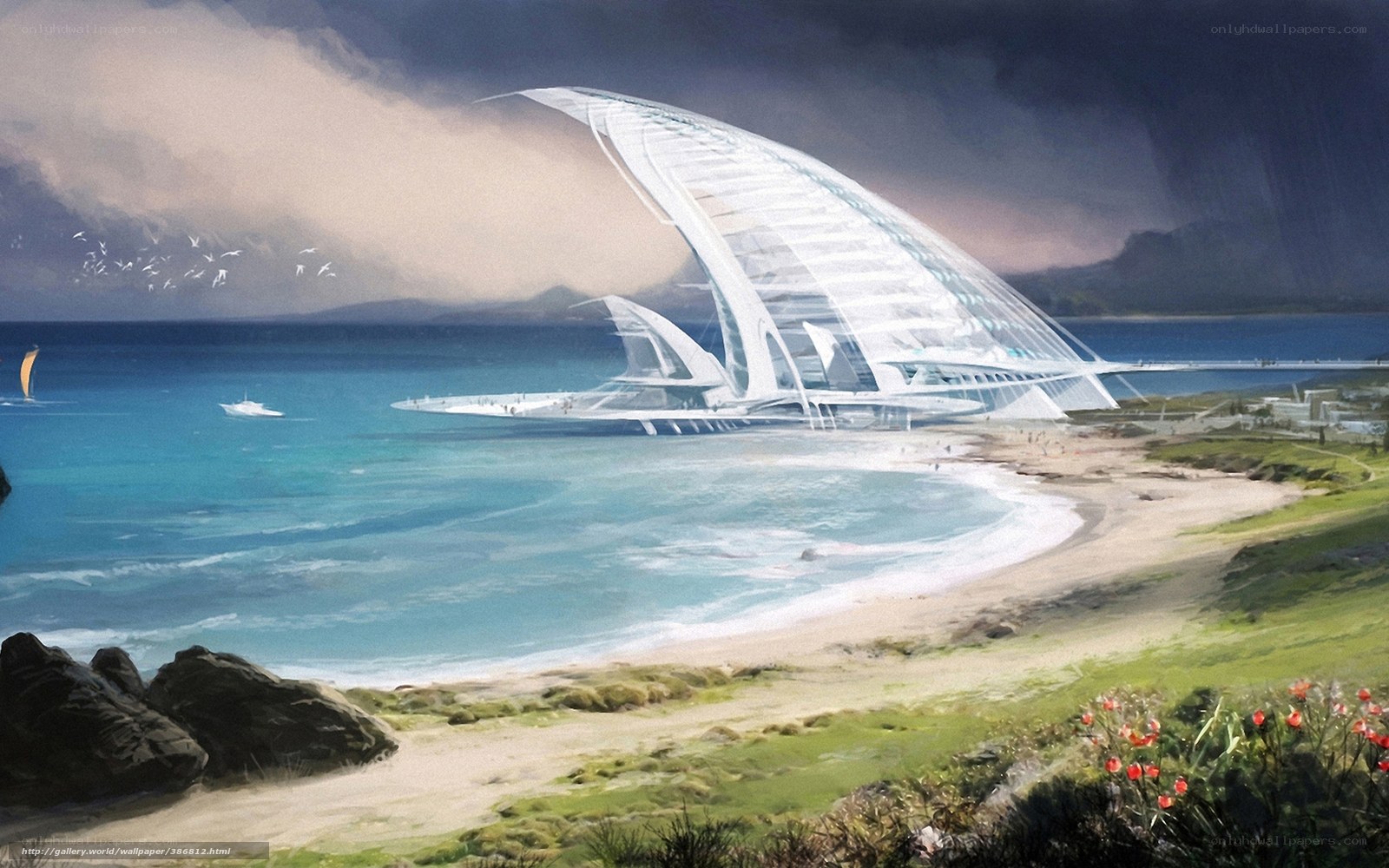 Futuristic coastal architecture