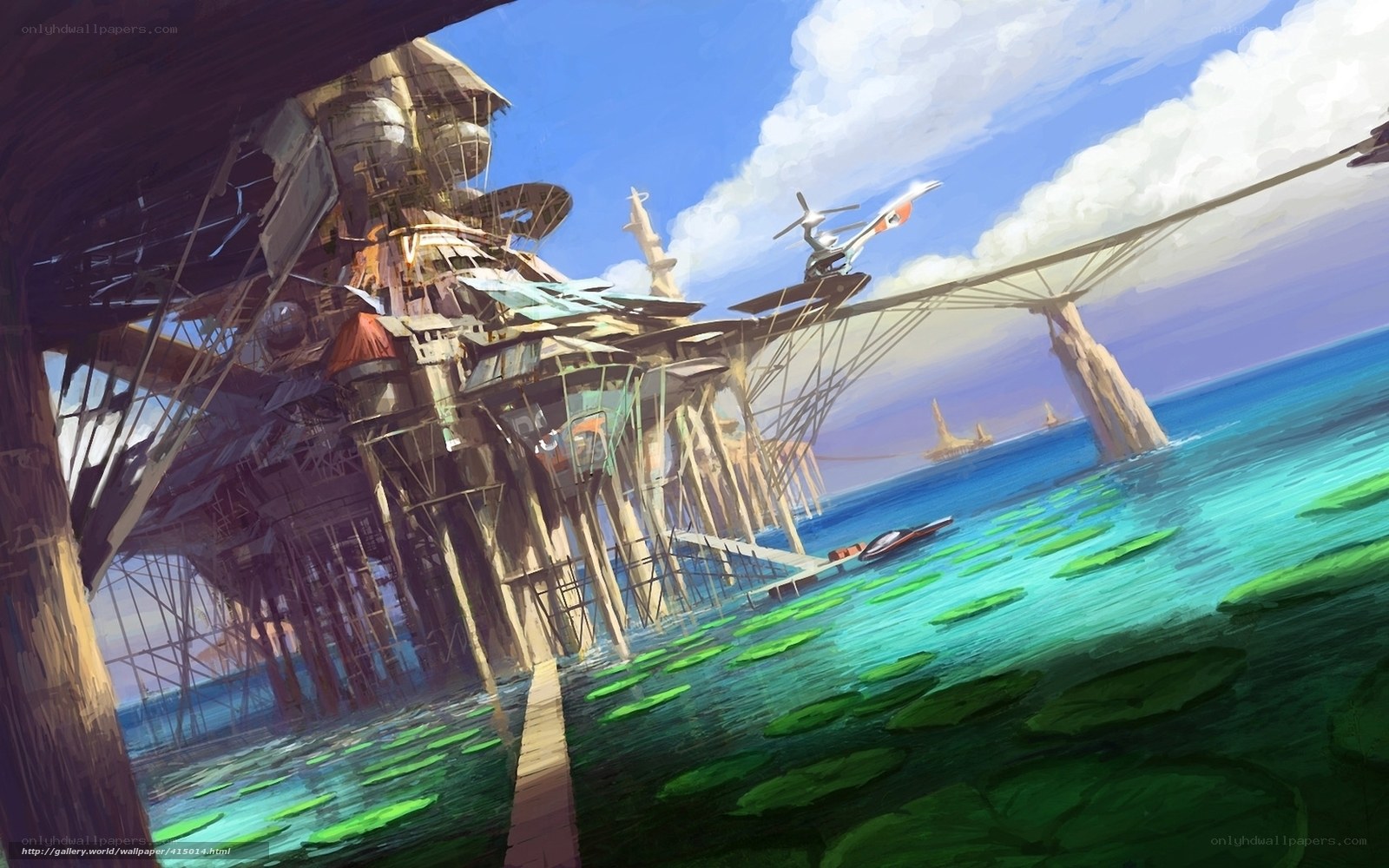 Futuristic coastal settlement