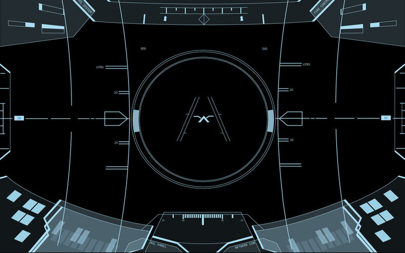 futuristic cockpit interface