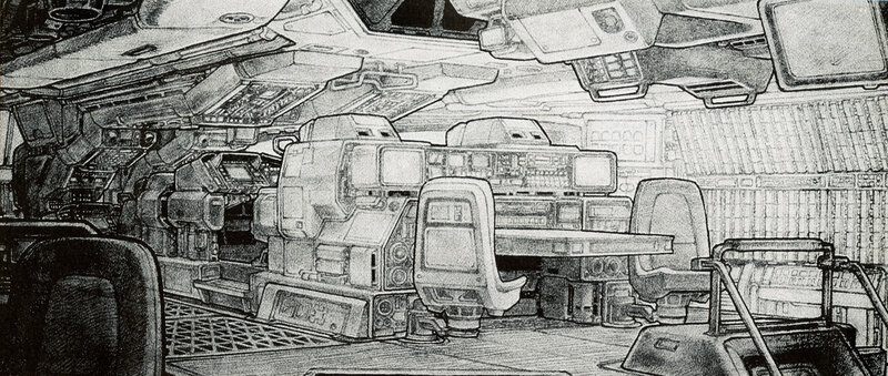 futuristic cockpit interior