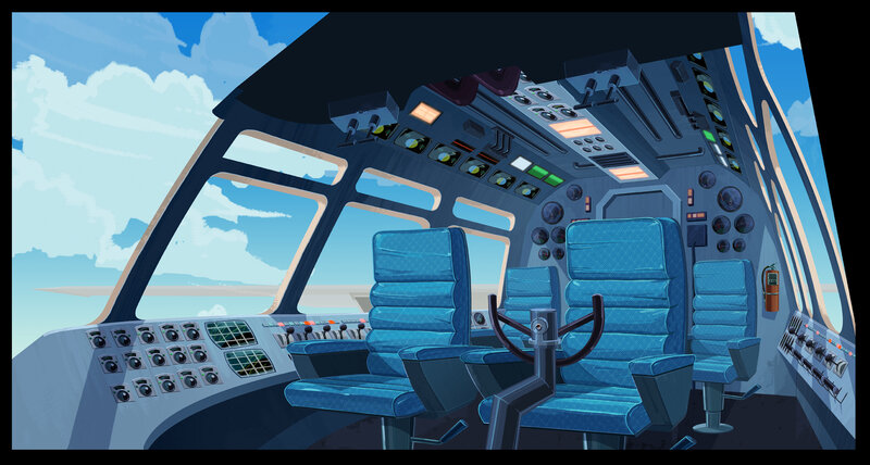 futuristic cockpit interior